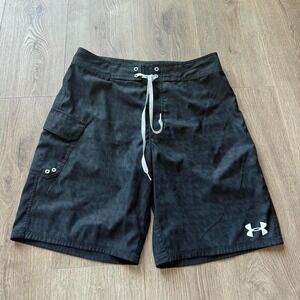 Under Armour HeatGear Board Shorts Black Surf Swim Hybrid Men's 34